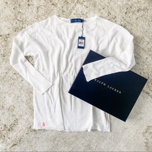 Ralph Lauren Pink Pony Waffle-Knit Top